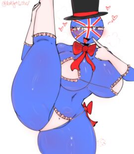 1girls amogus_reference artist_name artist_signature ass big_ass big_breasts big_butt blue_body blue_eyes blue_pupils blue_skin blue_skinned_female bra breasts countryhumans countryhumans_girl female female_focus female_only half_naked half_naked_female heart hearts_around_head hearts_in_eyes horny horny_face horny_female huge_breasts kak0yt0_chel monocle pervert_female thick_ass thick_butt thick_legs thick_thighs thong top_hat twitter twitter_link twitter_username united_kingdom_(countryhumans) white_background white_bra white_thong