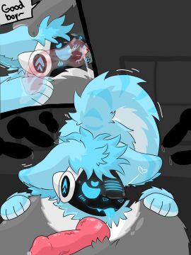 1_fang 2024 3:4 absurd_res animal_genitalia animal_penis anthro anthro_on_anthro anthro_penetrated anthro_penetrating anthro_penetrating_anthro anthro_penetrating_male anus arm_tuft aroused ass ass_up azure_(floo) balls balls_deep bent_over big_knot blue_body blue_eyes blue_fur blue_hair blue_paws blue_penis blush blush_lines bodily_fluids canine_genitalia canine_penis colored cum cum_drip cum_inside cum_on_knot cum_splatter cumshot cute_expression cute_fangs cybernetics cyborg deepthroat digital_drawing_(artwork) digital_media_(artwork) dripping duo ejaculation erection exposed fangs fellatio fingers first_person_view floo fluffy fluffy_ears fluffy_hair fluffy_tail forcing fur fur_markings fur_tuft genital_fluids genitals group hair head_grab head_on_lap heart_symbol hi_res indoor_nudity indoor_sex inner_ear_fluff inside internal knot knotting licking looking_at_viewer looking_pleasured machine male male/male male_on_anthro male_penetrated male_penetrating male_penetrating_male markings moan neck_tuft nude nude_anthro nude_male on_lap open_mouth oral oral_penetration paws penetration penile penile_penetration penile_spines penis pose protogen protogen_visor raised_tail saliva saliva_string sex shaded shadow silhouette silhouetted_penis simple_background submissive submissive_anthro submissive_male tail tail_markings teeth text tongue tongue_out tuft visor wall_(structure) white_body white_fur