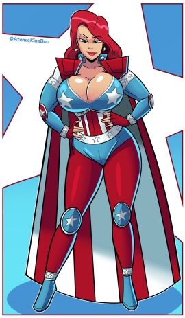 1girls american_dream_(comic) ass atomickingboo big_ass big_breasts breasts bust busty chest curvaceous curvy curvy_figure digital_media_(artwork) female female_focus hero heroine hips hourglass_figure huge_ass huge_breasts human large_ass large_breasts legs light-skinned_female light_skin mature mature_female oc original original_character slim_waist superhero superheroine the_american_dream thick thick_hips thick_legs thick_thighs thighs voluptuous waist wide_hips