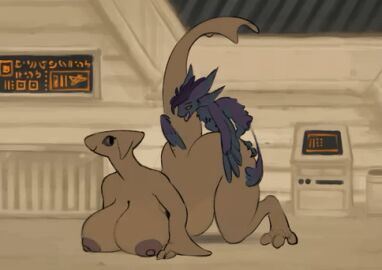 1girls alien animated anthro avali avikan bent_over big_breasts breast_rest breasts dinosaur doggy_style dromaeosaurid duo female from_behind_position gif huge_breasts humping larger_female low_res lying macro male male/female on_front penetration penis prehistoric_species reptile scalie sex ship size_difference slightly_chubby smaller_male space spacecraft starbound straight tail tail_grab technology theropod umamipenis vehicle watercraft window