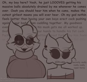 austin_(euphorica) dirty_talk euphorica feline femboy furry furry_only incest incest_(lore) male monochrome mother mother_(lore) mother_and_child mother_and_son mother_and_son_(lore) original original_character parent parent_(lore) parent_and_child parent_and_child_(lore) parent_and_son parent_and_son_(lore) secretly_loves_it sophie_(euphorica) text wall_of_text