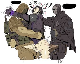 1cuntboy 2boys age_difference anal anal_sex bottomless bruise clothed clothed_sex clx147258 cuntboy deimos_(rainbow_six) double_penetration fenrir_(rainbow_six) gag gagged gender_transformation genderswap heart intersex kapkan_(rainbow_six) leash leash_pull male masked masked_male moaning pussy rainbow_six_siege rule_63 spank_marks spanked_butt standing standing_sex threesome transformation uniform vaginal_penetration