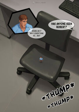 2boys bara beard buttcrush comic comic_page daddy dilf dispatch_(game) el_skelly_traquina gay giant giant_ass male male_focus male_only micro_male micro_on_macro muscular muscular_male older_male_and_younger_male phenomaman robert_robertson sat_on sitting sitting_on_person size_difference size_fetish smothering smothering_ass superhero tight_clothing tight_fit unaware