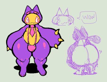 ass berryofmalice big_ass big_butt bubble_bobble bulge eyelashes feline mog_(puzzle_bobble) puzzle_bobble sketch super_bust-a-move super_bust-a-move_2 text text_bubble thick thick_ass thick_thighs thong tie