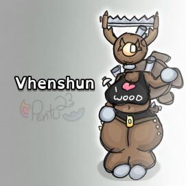 1_eye 1girls 1monster anthro anthrofied antlers artist_name artist_signature belt big_blue_bubble big_breasts black_shorts black_topwear blush breasts brown_body character_name clothed crop_top cyclops disembodied_head down_in_the_workshop ethereal_workshop eyelashes female floating_head gear head_ornament hourglass_figure humanoid looking_at_viewer monster_girl monstrous_humanoid msm my_singing_monsters no_humans non-human non-human_only pentu23 raised_arm robot robot_girl signature solo solo_female spikes spikes_(anatomy) standing thick_thighs thigh_spikes thighs vhenshun yellow_sclera