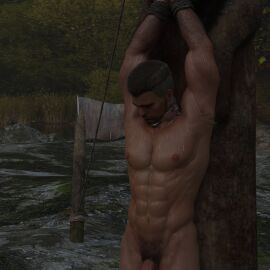 1boy 1human 3d armpit_hair bara bound_wrists broken_rape_victim dehydration exhausted exhausted_male flaccid flaccid_penis hands_above_head human_slave human_victim hurting in_pain in_peril left_alone left_alone_after_sex looking_down male male_focus male_only male_rape_victim male_victim malnourished masculine masculine_slave miserable muscles muscular muscular_male oc original original_character original_characters outdoor_nudity outdoors penis prisoner prisoner_of_war pubic_hair rape_victim slave_collar solo solo_male suffering tortured unable_to_escape unable_to_move wereorc_(artist) yaoi