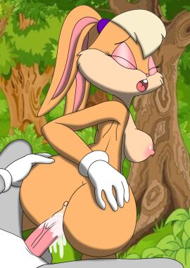 1boy 1girls ass ass_grab big_ass blonde_hair bugs_bunny bunny_boy bunny_girl couple cum cum_in_pussy cum_inside female forest furry furry_only grabbing_ass lola_bunny looney_tunes male naked_female penis penis_in_pussy pussy rabbit sex space_jam warner_brothers