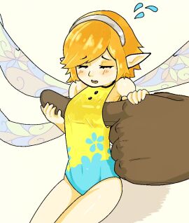 1boy 1girls atlus blush dark-skinned_male dark_skin ebony ebony_male extreme_size_difference fairy fairy_wings female gallica giant hinaz1 larger_male light-skinned_female light_skin macro male male/female metaphor:_refantazio micro micro_on_macro minigirl pointy_ears short_hair size_difference smaller_female wings