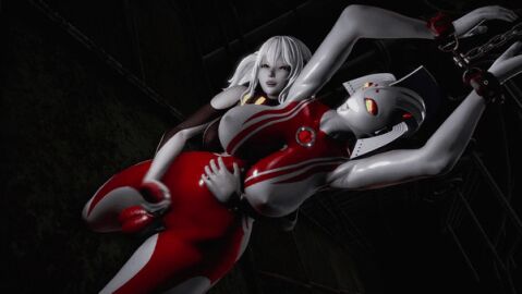 3d alien alien_girl alien_humanoid animated ejaculation excessive_cum female futanari futasub handjob intersex mother_of_ultra original original_character restrained tongue tongue_out ultraman_(franchise) ultraman_taro ultrawoman ultrawoman_marie