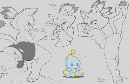 1boy 1girls anal anal_sex animal_genitalia anus ass ass_focus ass_ripple bashful big_ass big_butt blaze_the_cat blush breasts cat_ears cat_humanoid cat_tail champchidi claws eating_pussy embarrassed feet feline female grabbing_tail greyscale human human_on_anthro intercourse interspecies male mobian_(species) monochrome multiple_views nipples oral oral_sex pussy pussy_juice ripped_clothing ripped_shorts sex shy small_breasts sonic_(series) sonic_the_hedgehog_(comics) sonic_the_hedgehog_(series) stomach_bulge