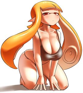 1girls breasts cleavage female female_only inkling inkling_girl kaori_(splatoon) large_breasts looking_at_viewer nintendo nobunagapero splatoon tagme tentacle_hair