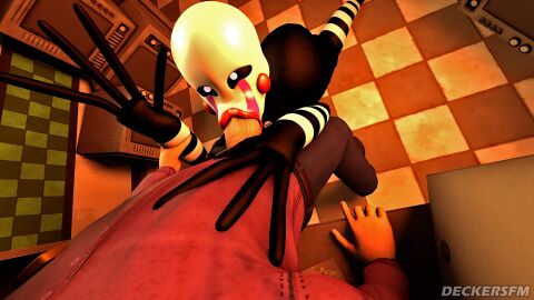 1boy 1femboy blowjob classic_fnaf_2_marionette classic_fnaf_2_puppet deckersfm five_nights_at_freddy's five_nights_at_freddy's_2 male male/male male_only marionette_(fnaf) office original_fnaf_2_marionette original_fnaf_2_puppet puppet_(fnaf) red_lipstick tagme