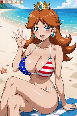1girls ai_generated aindroidparanoid american_flag_bikini ass big_ass big_breasts bikini breasts cameltoe curvy cute daisy fat_ass female female_only hair high_res hips huge_ass huge_breasts human large_ass legs mario_(series) narrow_waist nintendo nipples princess_daisy pussy slim_waist stable_diffusion super_mario_bros. super_smash_bros. swimsuit tagme thick_ass thick_thighs voluptuous waist wavy_hair wide_hips