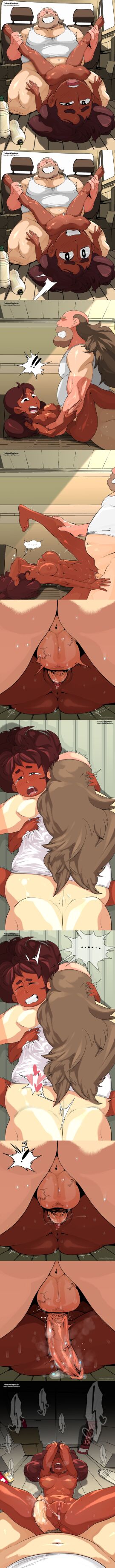 1boy 1girls age_difference ahe_gao all_the_way_to_the_base areolae balls balls_deep beard big_penis bouncing_breasts breasts brown_hair cheating clitoral_hood clitoris comic connie_maheswaran cuckold cum cum_in_pussy cum_inside dark-skinned_female dark_skin dilf dubious_consent female female_penetrated filled_to_the_brim forced_impregnation greg_universe hetero impregnation interracial light-skinned_male light_skin long_hair male male/female male_penetrating male_penetrating_female mature_male medium_breasts missionary_position netorare nipples nude nude_female older_male overweight_male penis pussy questionable_consent steven_universe teenage_female testicles vaginal_penetration vaginal_sex yellow_elephant younger_female