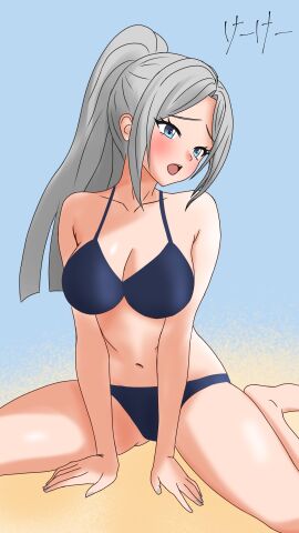 bikini blush breasts d4dj feet female keekee_(kk_d4ni) niijima_ibuki swimsuit