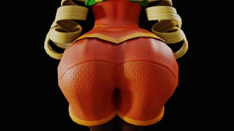 3d animated arms_(game) ass ass_focus ass_shake female from_behind huge_ass jiggle kishi leggings leggings_under_shorts min_min_(arms) shiny shiny_clothes shorts solo sound sound_edit tagme video