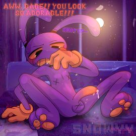 1boy anthro blush blushing bunny bunny_boy bunny_ears embarrassed glitch_productions gloves jax jax_(the_amazing_digital_circus) leaking leaking_cum leaking_precum male male_only pawpads paws penis precum purple_body purple_penis rabbit rabbit_boy rabbit_ears solo_focus spread_legs the_amazing_digital_circus x_nipples yellow_gloves yellow_penis