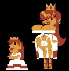 1futa ass bad_anatomy balls big_breasts big_lips bimbo bimbo_lips bimbofication breasts brown_hair bulge bursting_breasts cleavage clothed clothing earrings flaccid flaccid_penis fully_clothed futa_only futanari high_heels huge_ass huge_breasts intersex large_breasts lips lottieplus mario_(series) mostly_clothed no_bra panties penis princess_peach princess_peach_sprite_redraw_(meme) princess_toadstool revealing_clothes sideass simple_eyes small_bulge solo standing teasing thick_thighs thong white_thong wide_hips