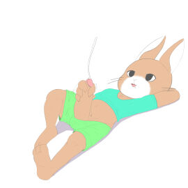 absurd_res bodily_fluids bottomwear bottomwear_down buckteeth bulge clothed clothing clothing_lift cum cumshot drooling ejaculation erection foreskin genital_fluids genitals hand_behind_head hi_res lagomorph leporid lying male mammal masturbation pants pants_down partially_clothed penile penis rabbit relaxing retracted_foreskin saliva sex shirt shirt_lift teeth topwear twerpishimp uncircumcised uwaharu_nezazono whiskers working_buddies working_buddies!