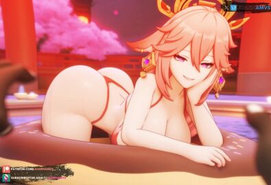 ai_generated audio bikini bouncing_breasts breasts female genshin_impact hilichurls_(species) hoyoverse jewelry juanpiamvs mihoyo moan moaning patreon patreon_username pink_hair subscribestar subscribestar_username tagme video video_game video_game_character video_games watermark yae_miko yae_miko_(genshin_impact)