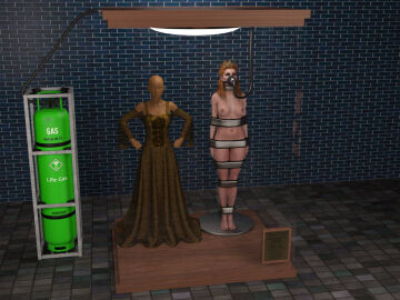 3d anna_henrietta bound bound_arms bound_legs breasts cirilover1 completely_nude feet female mannequin navel nipples nude nude_female the_witcher_(series) the_witcher_3:_wild_hunt toes trophy_case