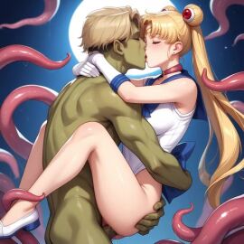 ai ai_generated female green_body hentai hug kissing sailor_moon standing_sex tagme tentacle tentacle_sex video