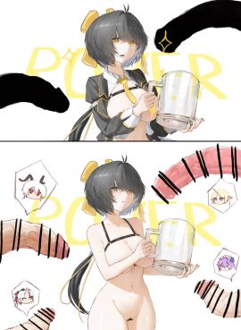 1girls 2koma 4futas bar_censor big_breasts breasts cantarella_(wuthering_waves) carlotta_(wuthering_waves) censored cuora cup drooling female female_focus female_rover_(wuthering_waves) fleurdelys_(wuthering_waves) futa_on_female futanari imminent_cumshot implied_futa intersex large_breasts light-skinned_female light-skinned_futa light_skin offscreen_character pale-skinned_female pale_skin rover_(wuthering_waves) wuthering_waves yellow_eyes zani_(wuthering_waves)