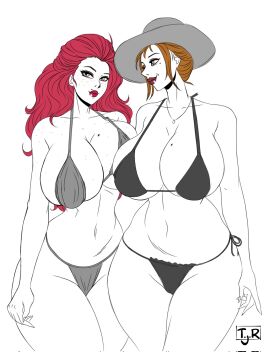 2girls andy_(tejonrex) ass big_ass big_breasts breasts bust busty chest curvaceous curvy curvy_figure daughter digital_media_(artwork) female female_focus hips hourglass_figure huge_ass huge_breasts large_ass large_breasts legs light-skinned_female light_skin mature mature_female milf mother mother_and_daughter multiple_females multiple_girls older_female original original_character original_characters slim_waist tejonrex thick thick_hips thick_legs thick_thighs thighs voluptuous waist wide_hips yazmin_(tejonrex) younger_female