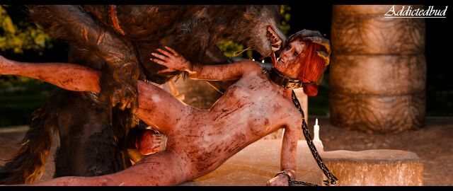1girls 1monster 3d addictedbud blender blender_(software) blender_cycles bloody bondage breasts canine_penis cd_projekt_red chain chain_leash chained_up collar completely_nude cum cum_in_pussy cum_inside cumming cumming_while_penetrating cuts dirty expressions female ginger ginger_hair head_grab hurt hurt_expression leash leash_and_collar leg_grab licking_face light-skinned_female light_skin male monster monster_on_female monster_rape naked naked_female nude nude_female original_character painful painful_penetration penis pussy ritual sharp_teeth sideways sideways_missionary_position small_breasts the_witcher_(series) the_witcher_3:_wild_hunt tongue tongue_out triss_merigold werewolf
