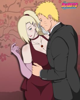 1boy 1girls against_wall alternate_costume arm_gloves bandaged_arm before_sex blonde_hair blue_eyes boruto:_naruto_next_generations breast_press breasts cheating cheating_husband cheating_wife dress fancy fancy_clothing female flirting formal formal_clothes gloves hair_ornament hair_over_one_eye hairclip hi_res imminent_sex ino_yamanaka jack_.mery jacket makeup male milf naruto naruto_(series) naughty naughty_face naughty_smile necklace no_bra pants pendant ponytail red_dress revealing_clothes revealing_dress romantic seducing seductive seductive_eyes seductive_look skimpy skimpy_clothes teasing touching_face uzumaki_naruto uzumaki_symbol watermark white_skin yellow_hair