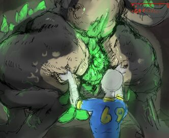 anal anal_suggest anthro anus ass ass_grab big_anus big_ass big_breasts big_butt breasts breastwizard butt_grab deathclaw digitigrade duo fallout female female_rimmed genitals hand_on_ass hand_on_butt hi_res huge_anus huge_ass huge_butt human larger_female male male/female male_rimming male_rimming_female mammal microsoft no_artist_signature presenting presenting_anus presenting_hindquarters presenting_pussy puffy_anus pussy raised_tail rear_view rimming rimming_female scalie size_difference smaller_male spread_ass spread_butt spreading tail vault_suit
