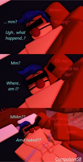 2boys 3d big_cock big_penis blindfold blindfolded blush compulsivesb cuffed cuffed_wrists flaccid flaccid_penis gag gagged kidnapped kissing male male_only non-consensual penis red_light red_lighting roblox roblox_avatar robloxian self_upload shocked shocked_expression small_penis tagme yaoi