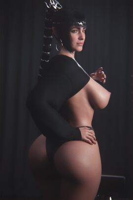 1girls 2xp_studios 3d areolae ass baldur's_gate baldur's_gate_3 black_hair breasts circlet dungeons_and_dragons elf elf_ears elf_female female female_focus female_only hair_ornament half-elf half_elf hi_res high_resolution highres hoop_earrings large_ass large_breasts nipples pizz3d shadowheart simple_background solo solo_female solo_focus wizards_of_the_coast