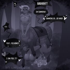 athorment_oc belly belly_riding black_and_white centaur centaur_futa cumshot deer_girl deer_taur diplomacyraptor diplomacyraptor_oc elf ringwaldt taur zatyr_(athorment) zero_ainsworth