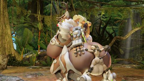 3d 3d_render ass ass_focus ass_on_face balls facesitting furry furry_only hyper hyper_balls kiriko_(overwatch)_(cosplay) kitsune_(overwatch) male original original_character orisa overwatch overwatch_2 questwatch reindeer_orisa rogue_kiriko ryuk_(plsdonthurtme) size_difference temple_of_sins voyeur voyeurism winter_wonderland_series