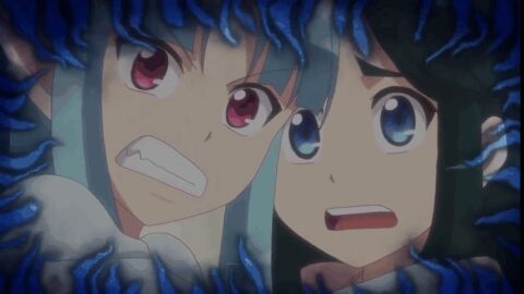 1boy 2d 2d_(animation) 3girls age_difference animated blonde_hair blonde_hair_female blue_eyes blue_eyes_female blue_hair blue_hair_female brown_hair closed_eyes edit edited female female/female female_focus forced_kiss forced_kissing green_hair green_hair_female hugging_each_other kagami_kazuya kaneyama_taguri kiriha_(tsugumomo) kiss_mark kiss_mark_on_chest kiss_mark_on_face kissing kukuri_(tsugumomo) lesbian lesbian_kiss lipstick_mark lipstick_mark_on_face lipstick_mark_on_leg lipstick_marks older_female older_female_and_younger_female red_eyes red_eyes_female red_lips red_lipstick red_lipstick_mark scared scared_expression scared_face scared_female tsugumomo victim victim_female younger_male yuri