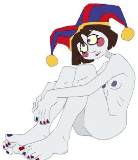 1girls ass barefoot blue_nipples breasts casual_nudity dark_nipples feet female glitch_productions hair jester jester_hat nail_polish nipples nude peeppepi pomni_(the_amazing_digital_circus) red_nipples ribs soles solo tagme the_amazing_digital_circus toes white_skin