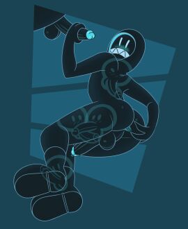 2022 anus ass backsack balls ballsack black_balls black_body black_penis blue_anus blue_background blue_glans blush clenched_teeth epic_games erection fortnite gemsum genital_fluids genitals glans grimey_(fortnite) hand_on_ass hand_on_butt humanoid humanoid_genitalia humanoid_penis looking_back male male_only non-human penile penis penis_grab precum sharp_teeth simple_background spread_anus spread_ass spread_butt spreading spreading_anus spreading_ass teeth toony toony_face