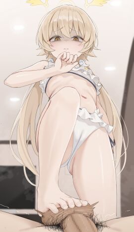 1boy 1girls absurdres ballbusting balls barefoot bikini blue_archive cameltoe censored feet female footjob frilled_bikini frills halo hifumi_(blue_archive) hifumi_(swimsuit)_(blue_archive) highres light-skinned_female light-skinned_male light_skin long_hair low_twintails male male_pov male_pubic_hair mosaic_censoring navel official_alternate_costume penis pov pubic_hair pussy shengtian stepping_on_balls straight swimsuit tea_party_(blue_archive) toes trinity_general_school_student twintails white_bikini