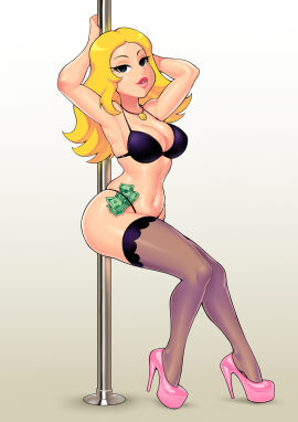 1girls 20th_century 20th_century_fox 20th_century_studios american_dad big_breasts big_lips bimbo bimbo_lips black_bra black_eyes black_thighhighs black_thong blonde_hair bombshell bra breasts female female_only footwear francine_smith full_body hair hands_behind_head happy happy_female heels high_heels hips legs legwear lips long_hair looking_at_viewer mature mature_female milf money money_in_thong mother necklace neckwear pink_high_heels pole pole_dancing simple_background solo solo_female stockings stripper stripper_pole striptease thick_lips thighhighs thighs thong twitter twitter_link zeshgolden