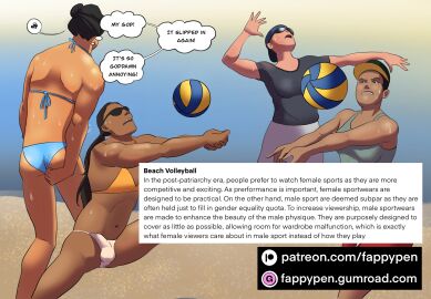 beach bikini crossdressing fappypen female femboy femdom male matriarchy role_reversal sissy sportswear tomboy volleyball