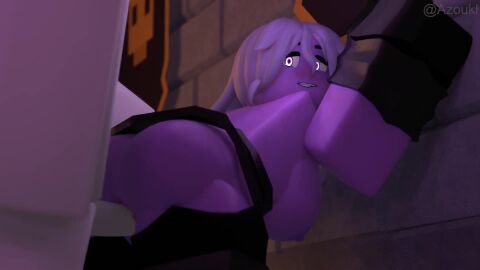 1boy 1girls 3d against_wall animated azoukl dullahan female lux_(azoukl) male mp4 original_character pussy roblox robloxian sex sex_from_behind sound tagme vagina vaginal_penetration vaginal_sex video white_hair