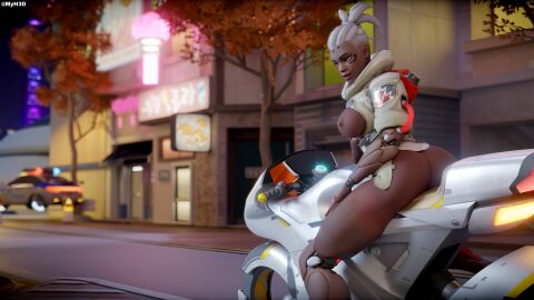 1080p 16:9 16:9_aspect_ratio 1920x1080 1girls 3d activision african african_female areolae arms ass awning background_sky bedroom_eyes big_breasts big_lips big_tits black_female blizzard_entertainment blue_eyes breasts busan_(map) calf calfs canadian cheek cheeks chest city city_background cityscape curb cybernetic_eye cybernetic_eyes cyborg dark-skinned_female dark_skin depth_of_field door ear ears elbow elbows female fhd forehead fuck_me_eyes functionally_nude functionally_nude_female gilf grey_hair hd hip hips hovercraft knee knees knees_bent korean_text leaf leaves leg legs lip lips looking_at_viewer mechanical_body microsoft motorcycle myh3d neck neon_lights neon_sign nose nostril nostrils orange_leaves orange_light overwatch overwatch_2 pink_light police police_car road shadows shop sidewalk skyscraper sojourn_(overwatch) south_korea south_korean street streetlight thigh thighs tree trees vivian_chase watermark white_hair window window_light