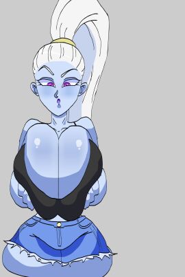 animated big_ass big_breasts big_thighs bouncing bouncing_boobs bouncing_breasts breasts_bigger_than_head cyan_skin dragon_ball dragon_ball_super dragon_ball_z female pony_tail purple_lipstick solo_female tagme thick_ass thick_thighs vados