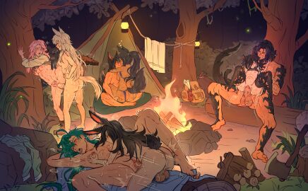 au_ra black_hair blue_hair brown_skin bunny_ears bunny_girl bunny_tail cat_ears cat_tail catgirl cuntboy dog_boy dog_girl ear_bite futa_on_female futanari green_eyes green_hair hearts_around_head held_up homisyndrome jacob's_ladder jiro_kurama leg_up miqo'te missionary_position nipple_tweak outdoor_nudity outdoor_sex outdoors pierced_ears pierced_nipples piercing piercings pink_hair purple_hair ranier_almasy red_eyes riding riding_penis rikari_laguna size_difference sucking_nipples thighhighs tongue_kiss viera xaela