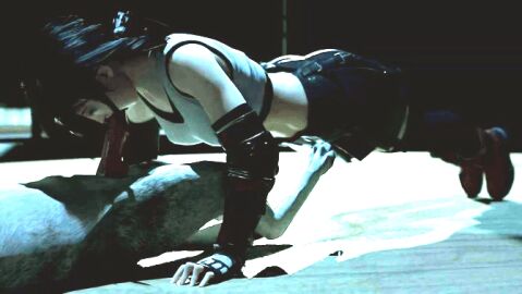 3d animated bestiality blowjob canine exercise exercising fellatio final_fantasy final_fantasy_vii knot push-up push-ups push_ups sinlesscelery tifa_lockhart working_out workout zoophilia