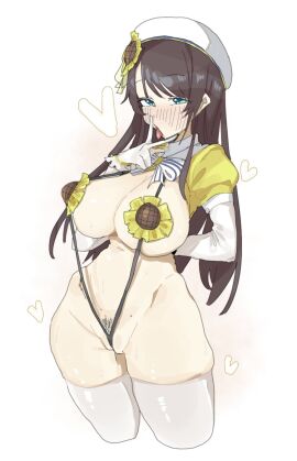 1girls alternate_hair_length alternate_hairstyle bangs bangs_between_eyes beret black_hair blue_eyes blush blush_lines bow bow_tie bowtie breasts camel_toe cameltoe covered_nipples cunnilingus_gesture ears female female_pubic_hair flower_hair_ornament gloves hair_between_eyes hairy_pussy hat heart hearts hip_bones hips hololive hololive_gen_2 hololive_japan inviting_to_sex large_breasts leebongchun long_hair mole mole_on_body oozora_subaru open_mouth peace_sign pointy_chin pubes pubic_hair pussy sidelocks skindentation sleeves sling_bikini sling_bikini_aside solo striped_bow sunflower sunflower_hair_ornament sweat sweatdrop sweating sweaty sweaty_body thigh_squeeze thigh_squish thighhighs thong_bikini tongue tongue_out v vagina virtual_youtuber white_beret white_bow white_gloves white_thighhighs