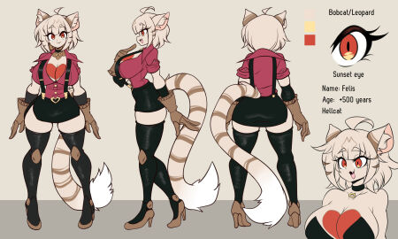 big_breasts breasts cleavage felis_(lucyfercomic) female huge_breasts lucyfercomic original thick_thighs wide_hips