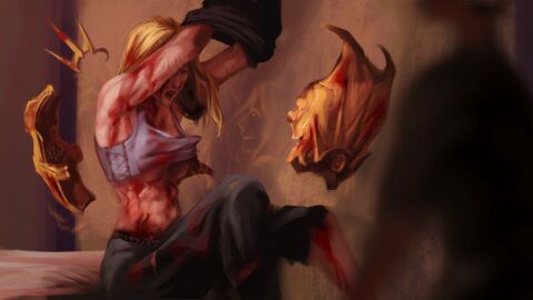 breasts female fondling fondling_breast the_wretch_(worm) underboob victoria_dallon worm_(web_series)