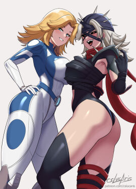 2d 2girls beckoning black_sclera breasts breasts_pressed_against_another breasts_pressed_together cslucaris fantastic_four female female_only invisible_woman invisible_woman_(marvel_rivals) malice_(marvel) malice_(marvel_rivals) marvel marvel_comics marvel_rivals seductive_look sue_richards sue_storm